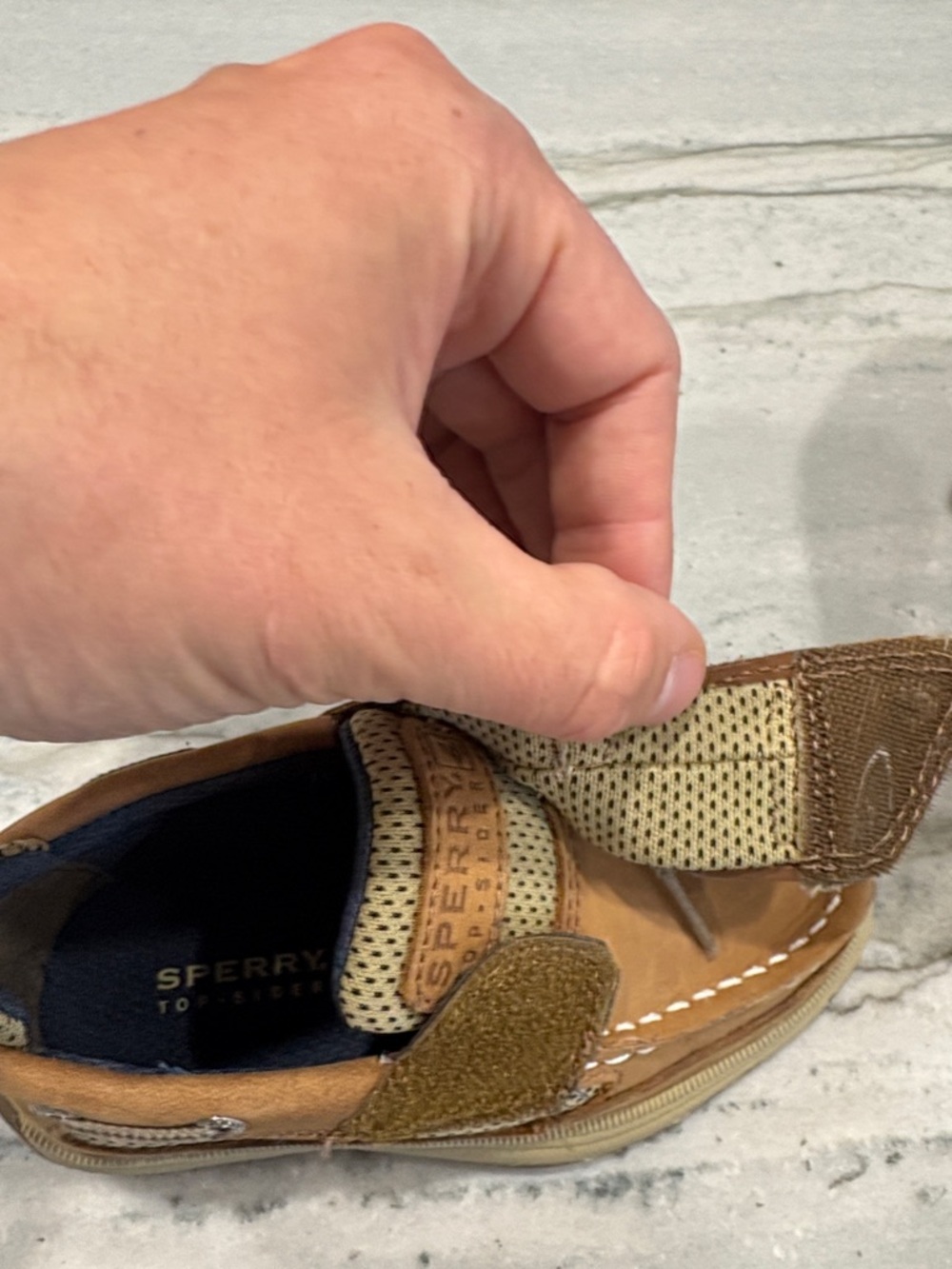 Sperry Kids Tan/Brown Moccasin Boat Shoes - Picture 4 of 4
